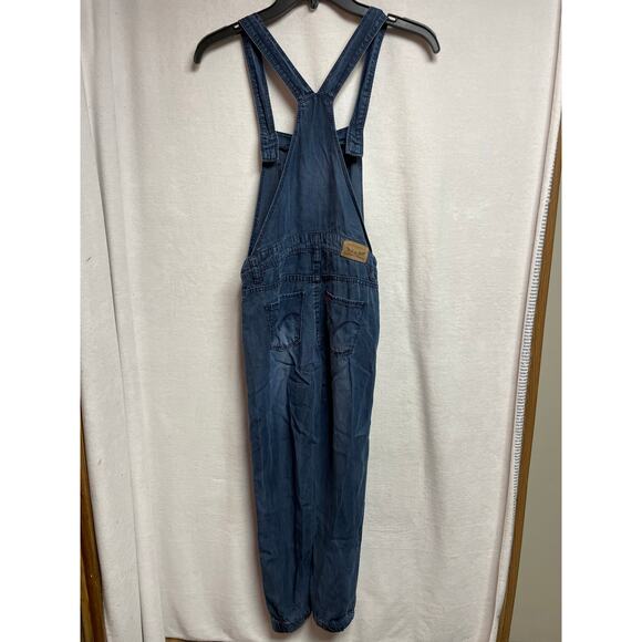 Levi’s Strauss & Co. girls overalls bibs cuffed gathered ankle 8 REG blue jean‎ - Picture 2 of 8